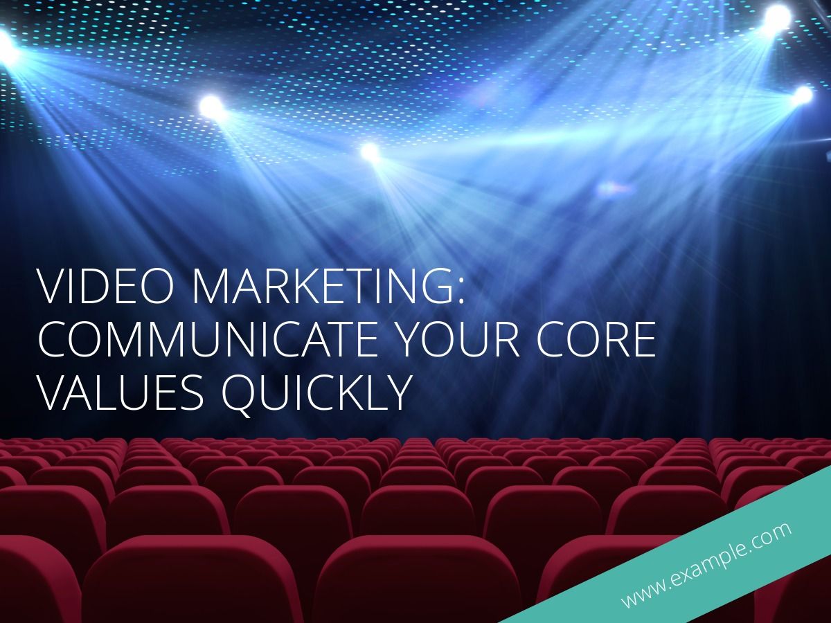 An image of a movie theater the caption Video Marketing: Communicate your core values quickly - Tips on how to improve your email marketing campaign - Image