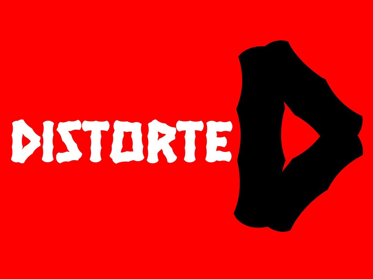 Fond rouge avec logo Distored - polices à la mode pour le design - Image