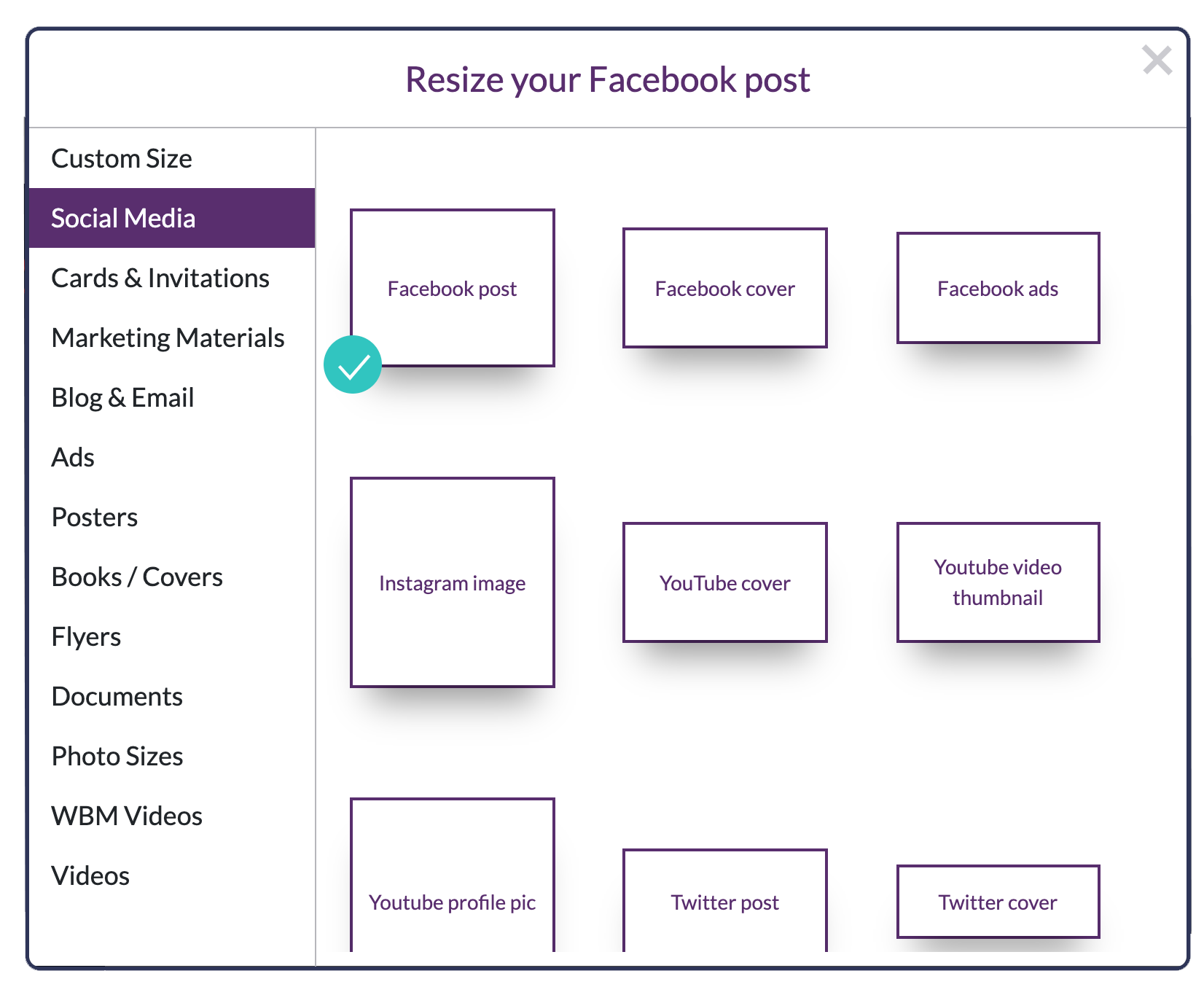 An image illustrating the process of choosing a post size for a social network - Ten types of social media and how your business can benefit from them - Image