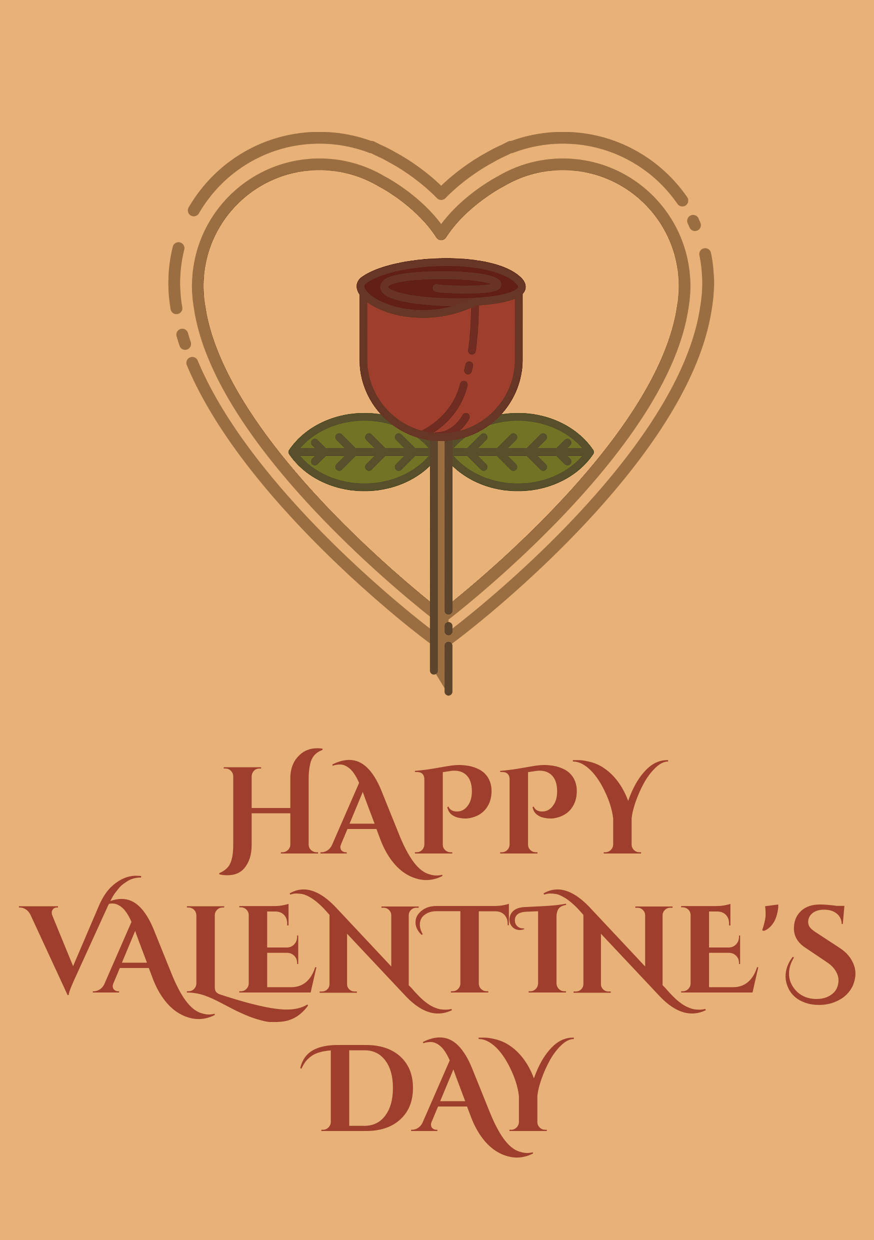 Happy Valentine's Day design with rose and heart shape - Valentine's Day graphic design inspiration - Image