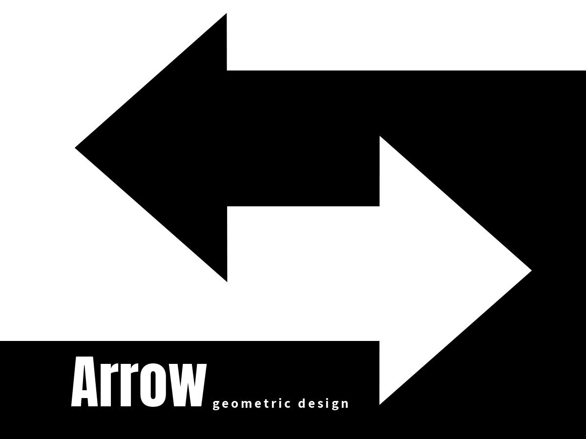 Equilibrio en el diseño: dos flechas que apuntan en sentidos opuestos. En blanco y negro