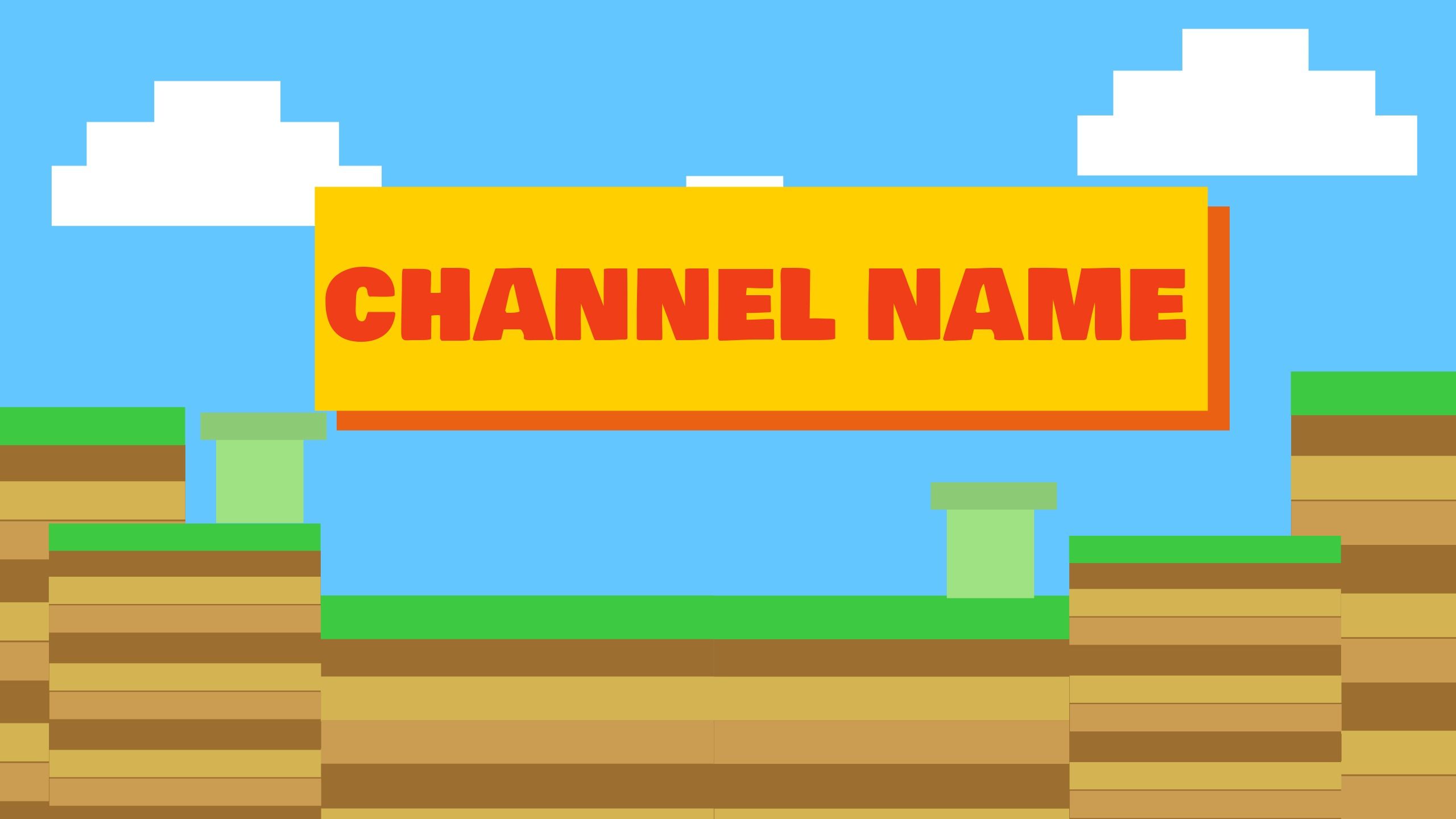 Modelo de banner do youtube editável inspirado em videogame colorido