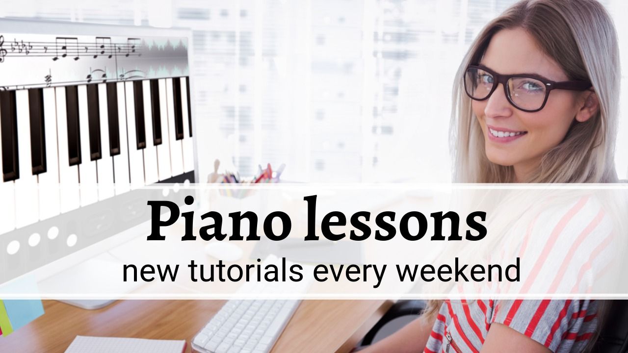 Plantilla de miniatura de video de YouTube de lecciones de piano