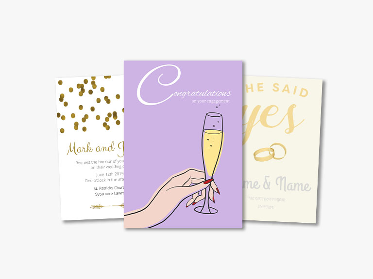 Design Wizard bietet die besten Hochzeitsvorlagen: Wählen Sie aus einer Auswahl von Designs, passen Sie nach Ihrem Geschmack an und laden Sie in wenigen Minuten herunter.